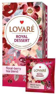 Чай квітковий зі шматочками фруктів Lovare Королівський десерт 36 г (24 шт. х 1.5 г)